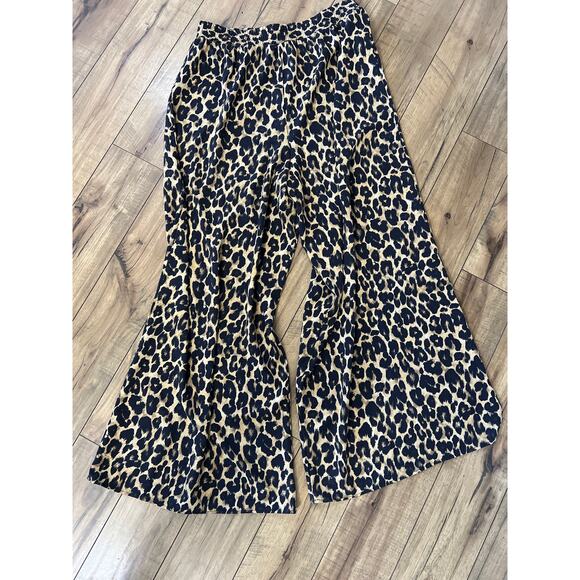 NWOT Zara size XL cheetah animal print wide leg pants - Picture 1 of 4